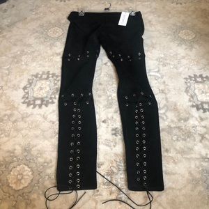 Suede rocker leggings